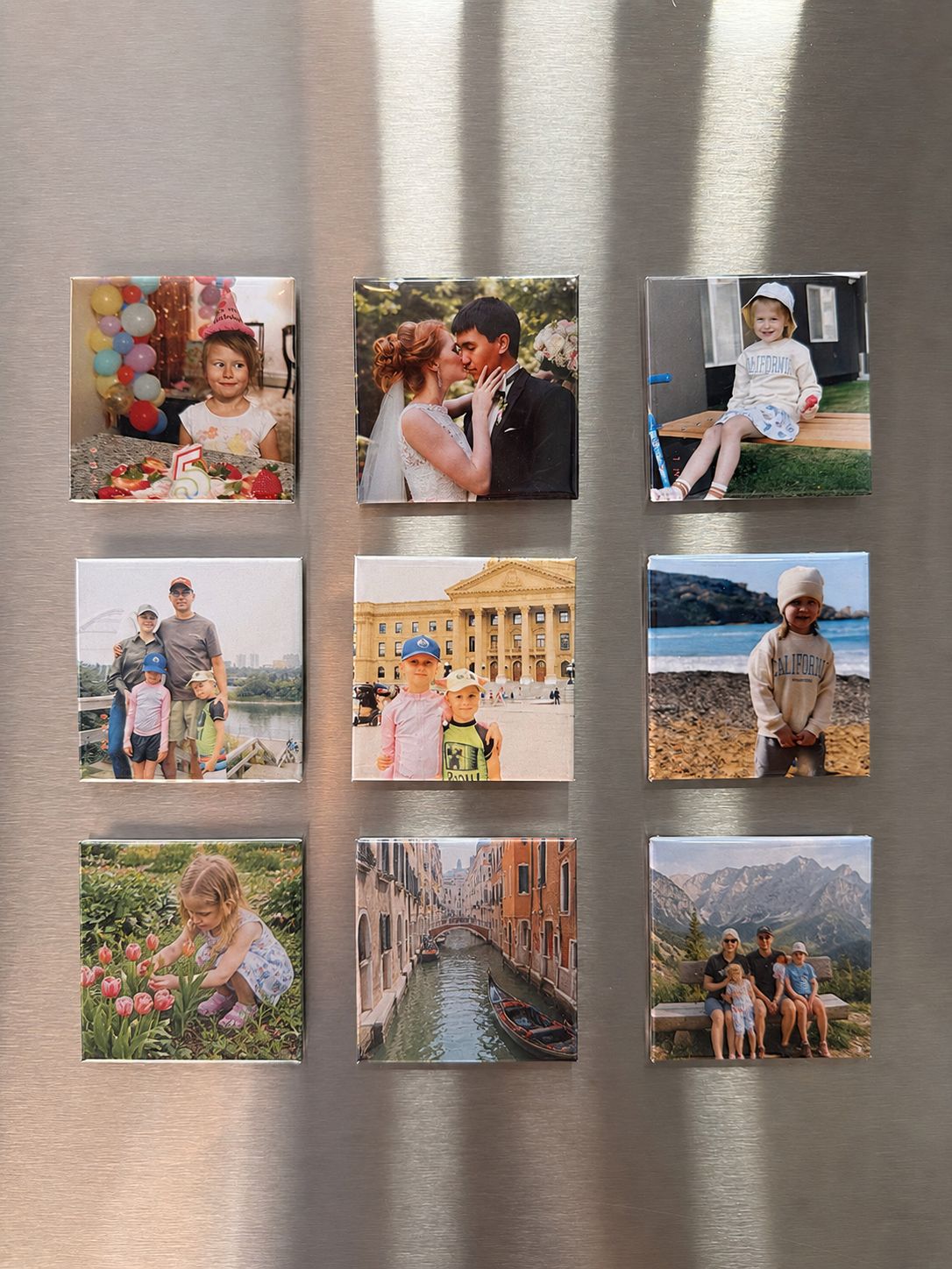 2x2" Square Custom Photo Magnets, set of 9 magnets